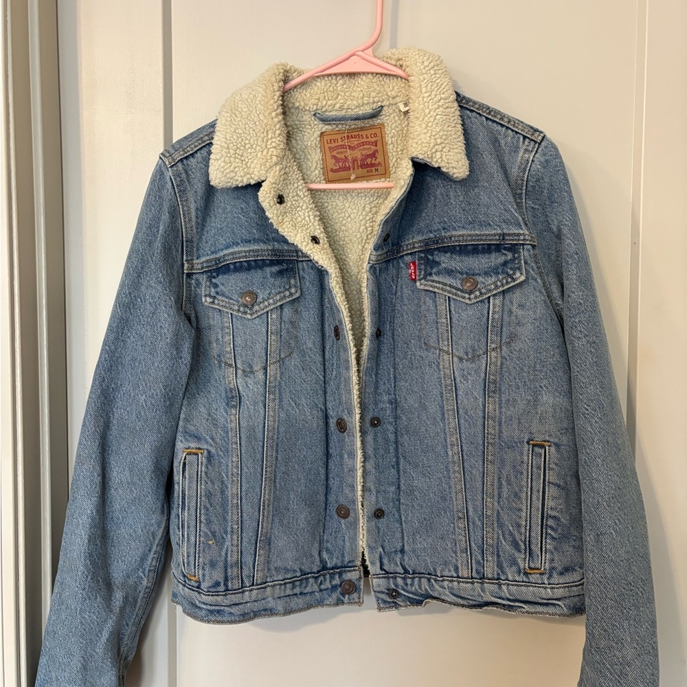 Levi's Light Blue Denim Jacket with Sherpa Collar